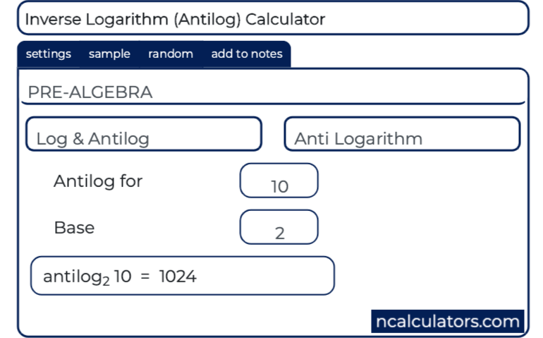 Calculate antilog on windows calculator